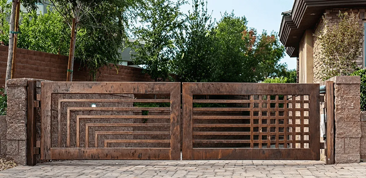 Custom driveway gate installation for a home entrance in South Bend, IN