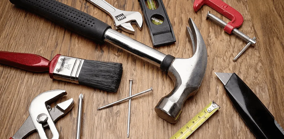 Handyman tools laid out for home repair and maintenance work in South Bend, IN